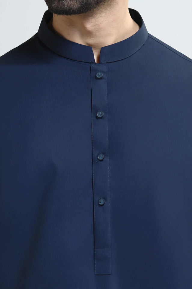 Navy Blue Cotton Shalwar Kameez