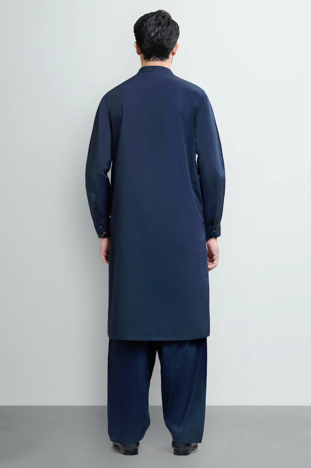 Navy Blue Cotton Shalwar Kameez