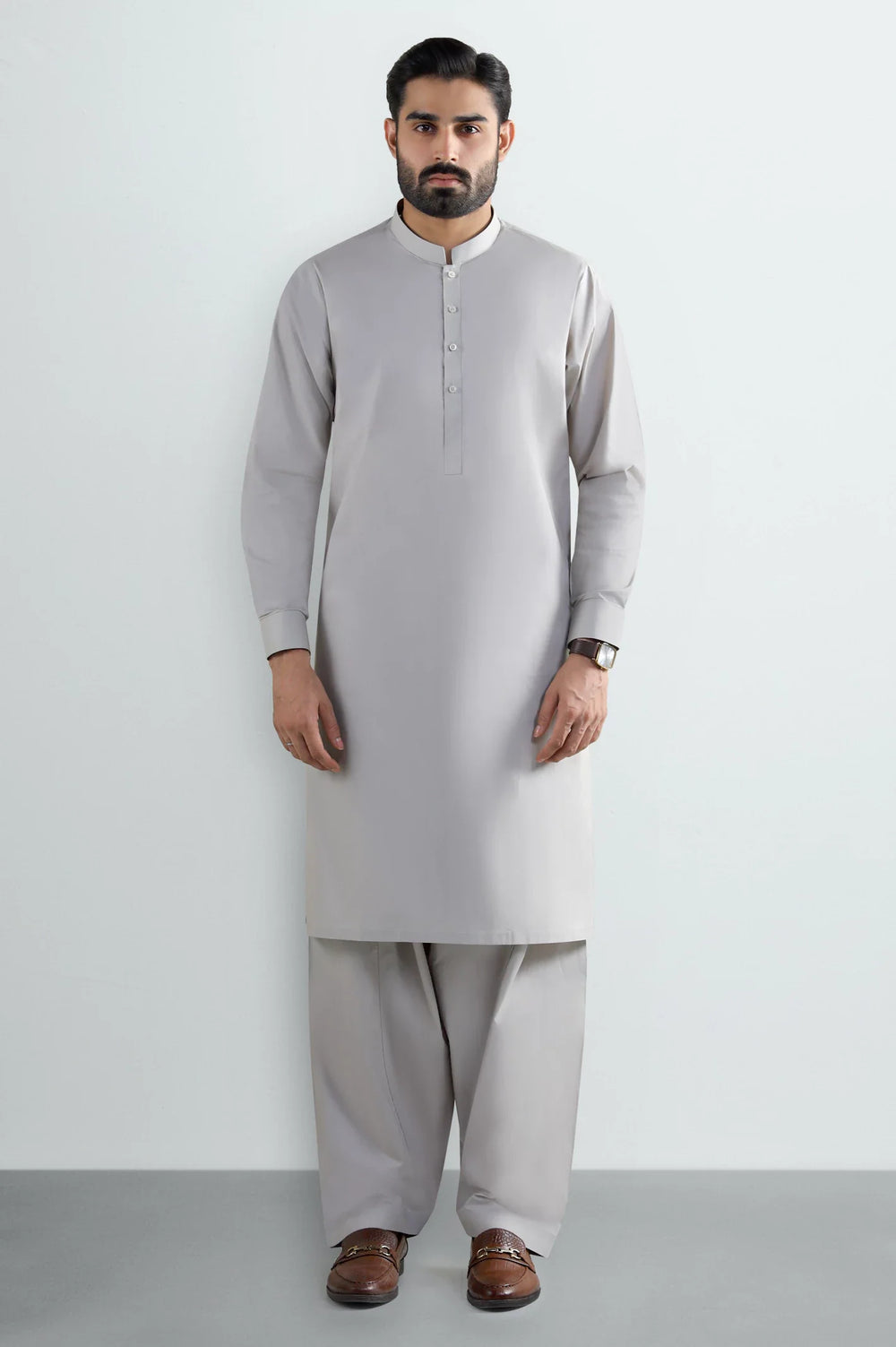 Beige Cotton Shalwar Kameez