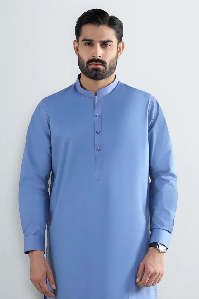 Blue Cotton Shalwar Kameez
