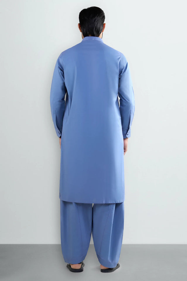 Blue Cotton Shalwar Kameez