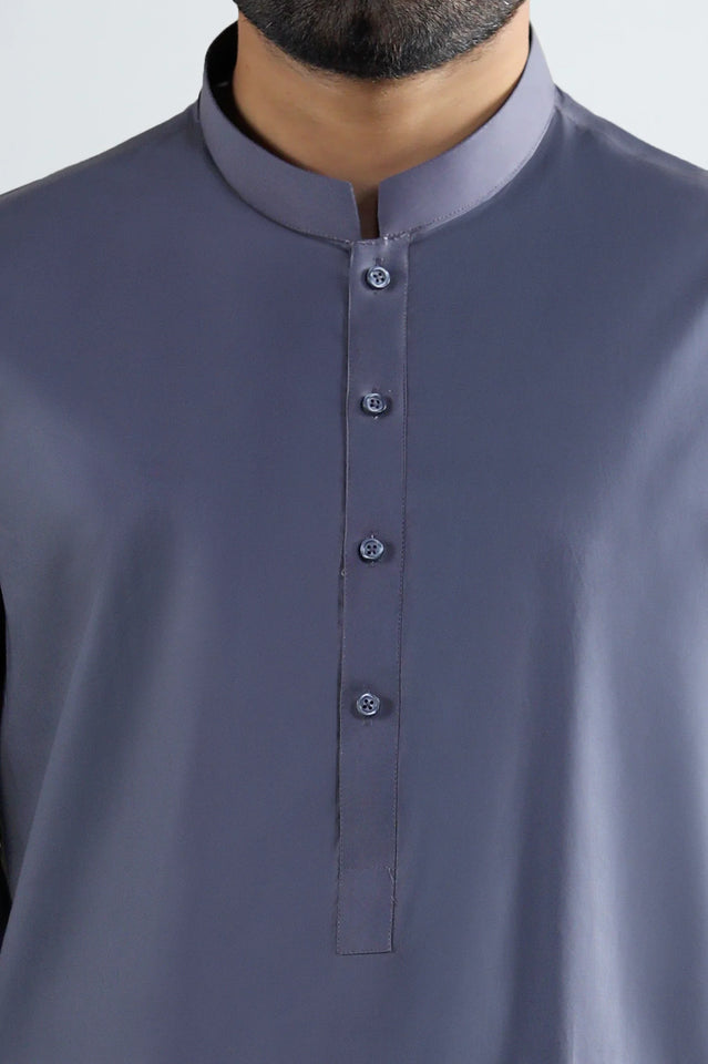 Dark Grey Cotton Shalwar Kameez