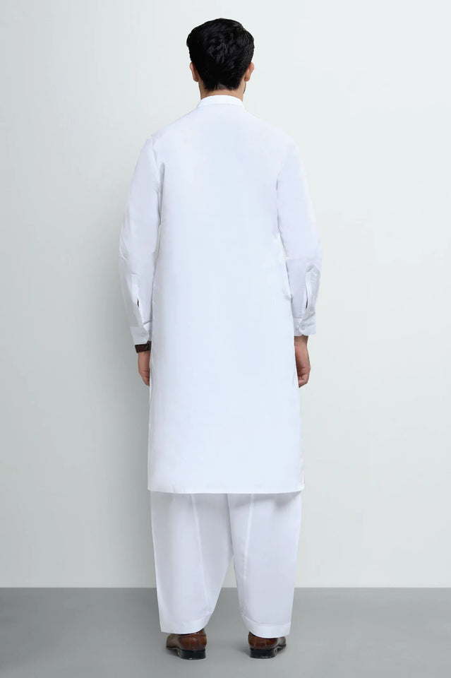 Off White Cotton Shalwar Kameez