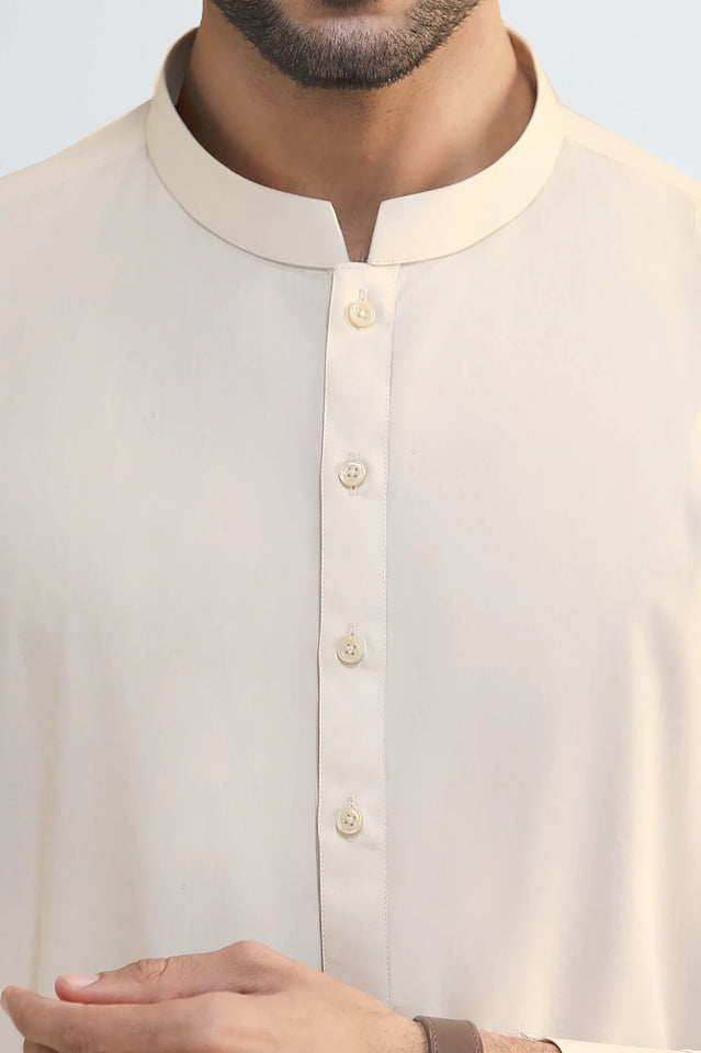 Cream Cotton Shalwar Kameez