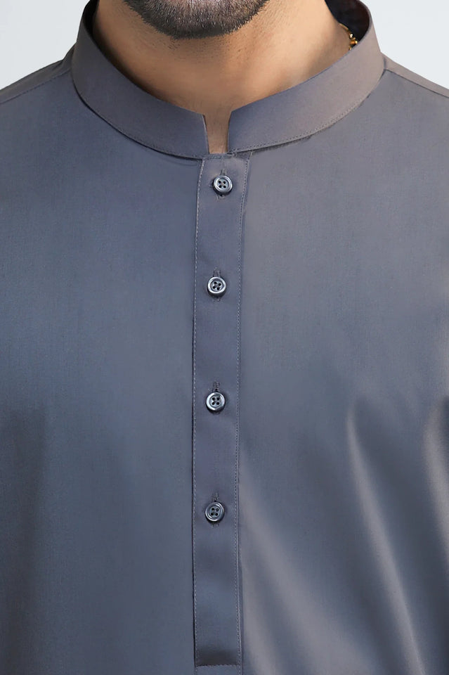 Dark Grey Cotton Shalwar Kameez