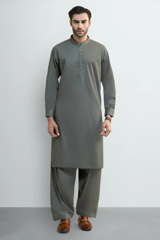 Green Cotton Shalwar Kameez