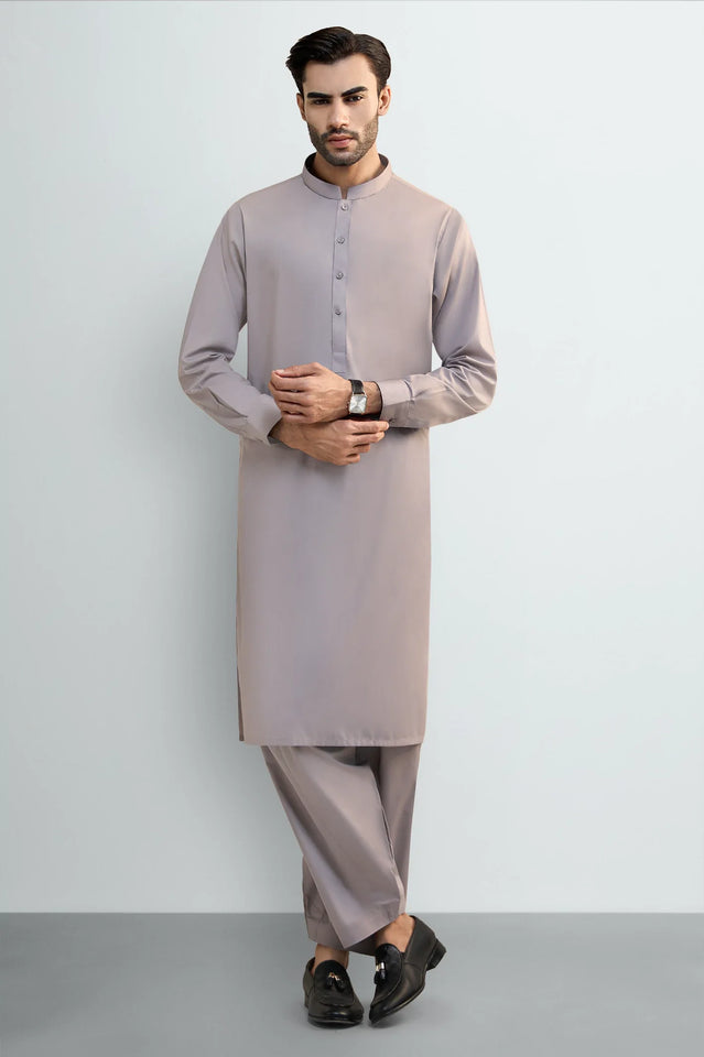 Grey Cotton Shalwar Kameez