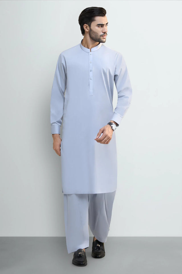 Light Grey Cotton Shalwar Kameez