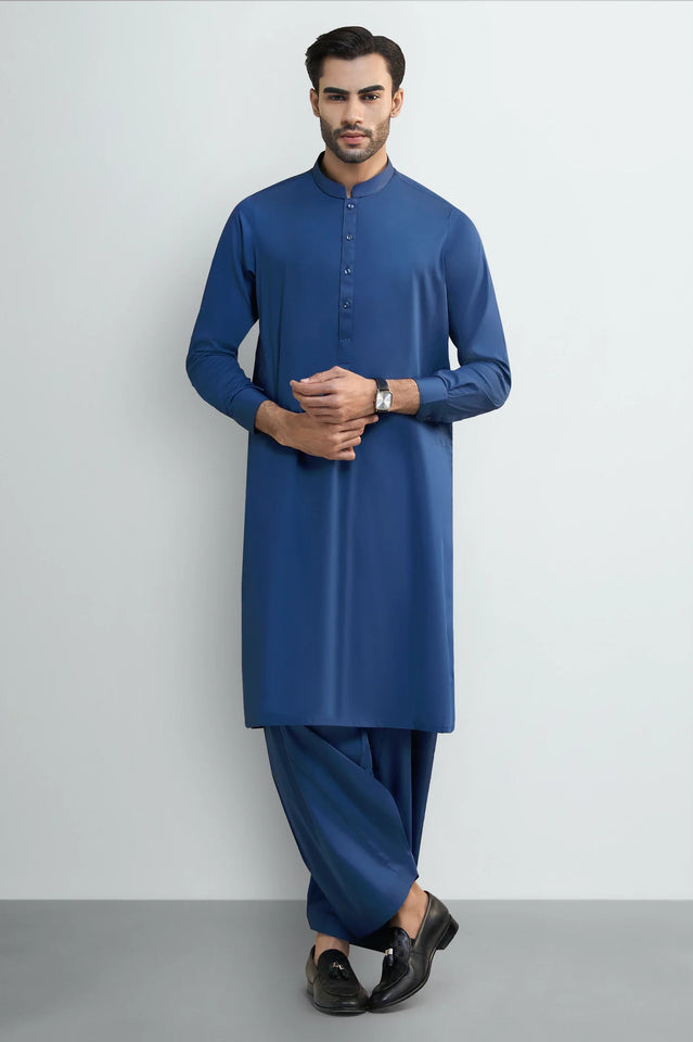 Royal Blue Cotton Shalwar Kameez