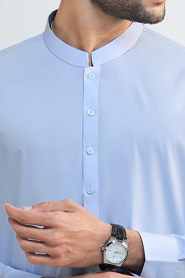 Sky Blue Cotton Shalwar Kameez