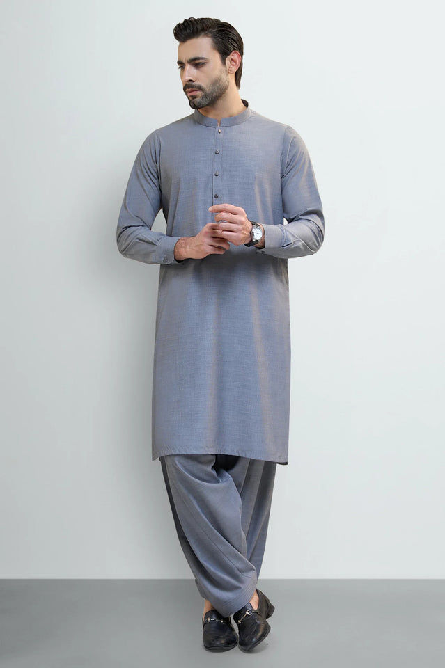 Light Grey Wash & Wear Shalwar Kameez