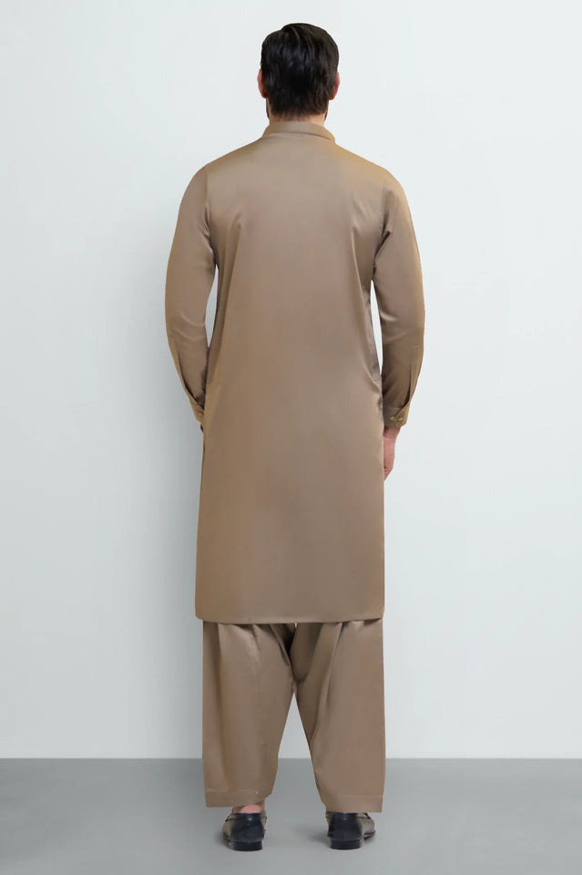 Brown Cotton Shalwar Kameez
