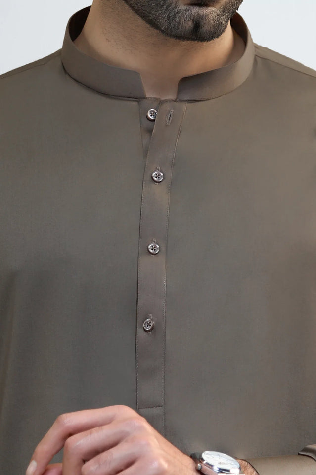 Dark Brown Cotton Shalwar Kameez