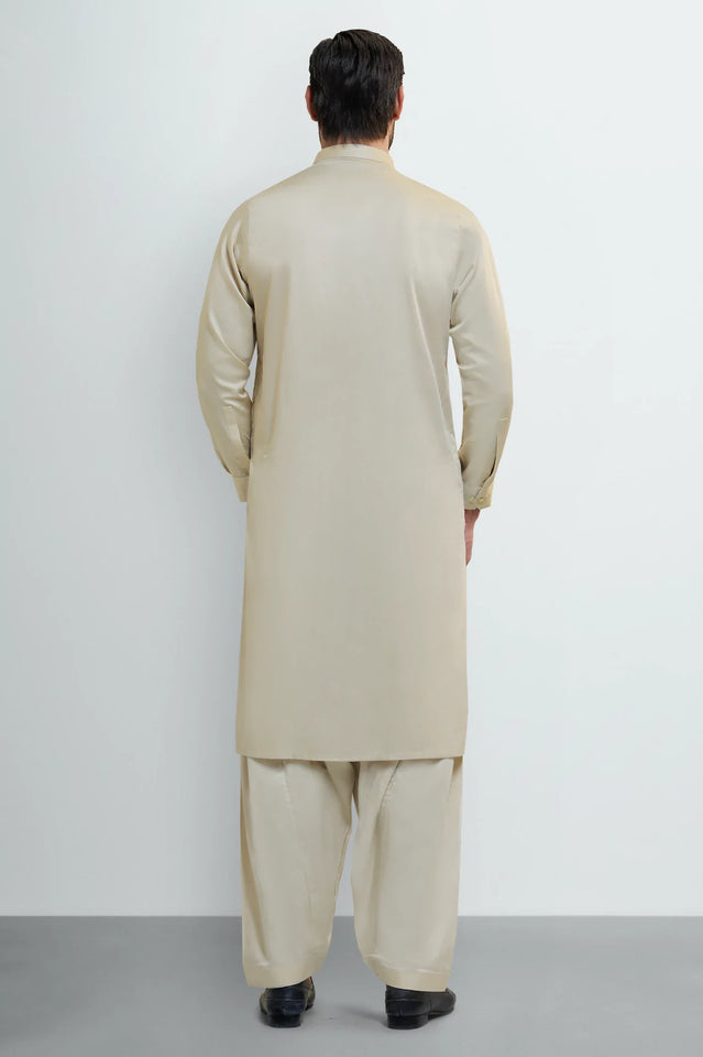 Dark Fawn Cotton Shalwar Kameez