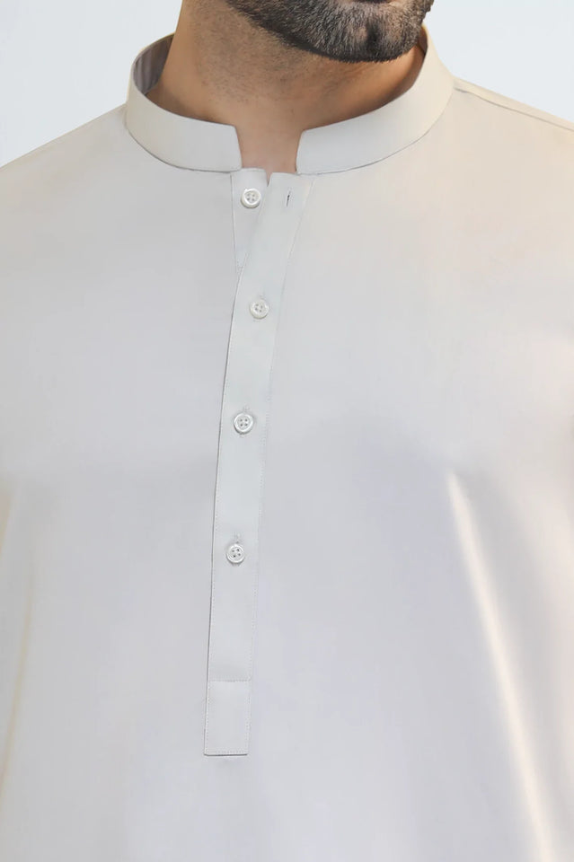 Light Beige Cotton Shalwar Kameez