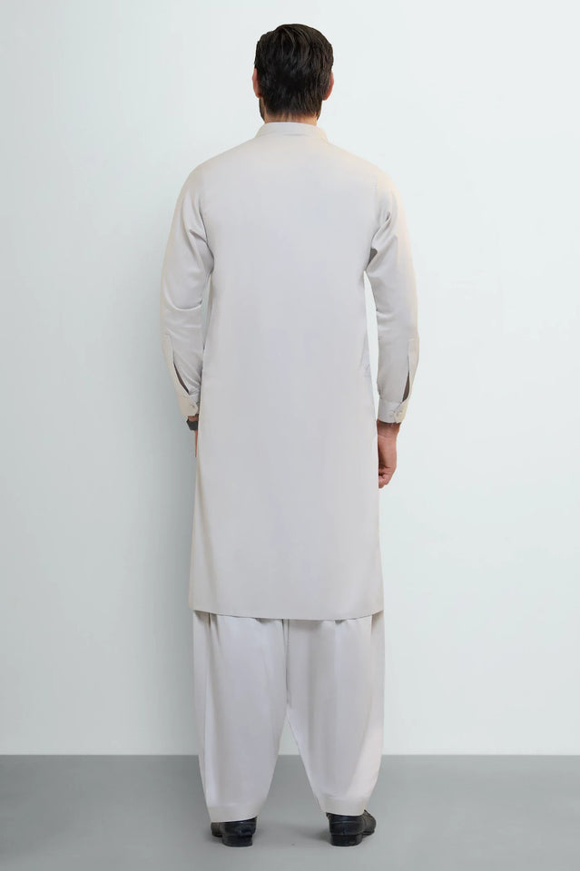 Light Beige Cotton Shalwar Kameez