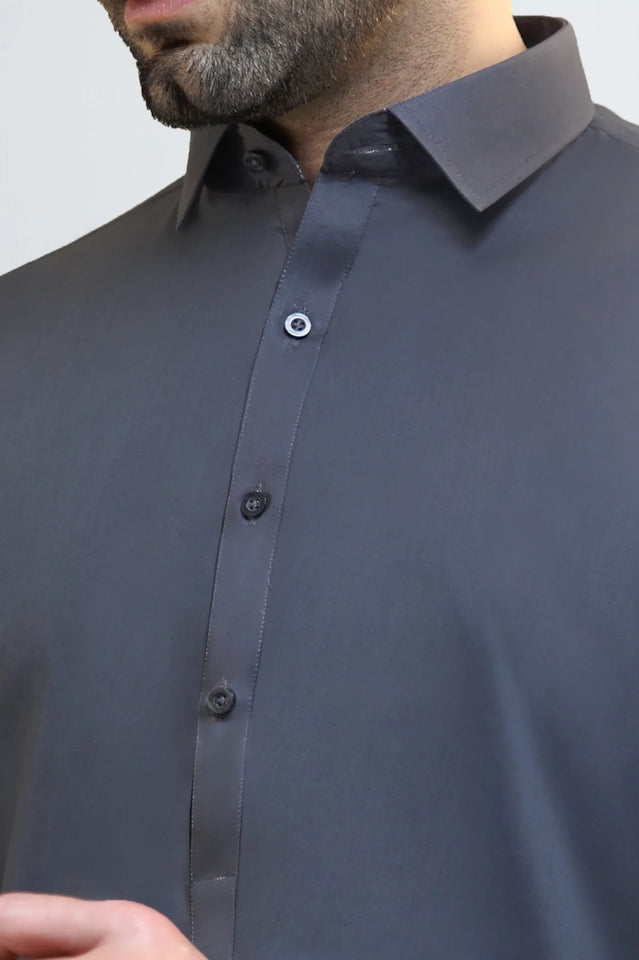 Dark Brown Cotton Shalwar Kameez