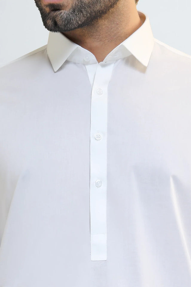 Off White Cotton Shalwar Kameez