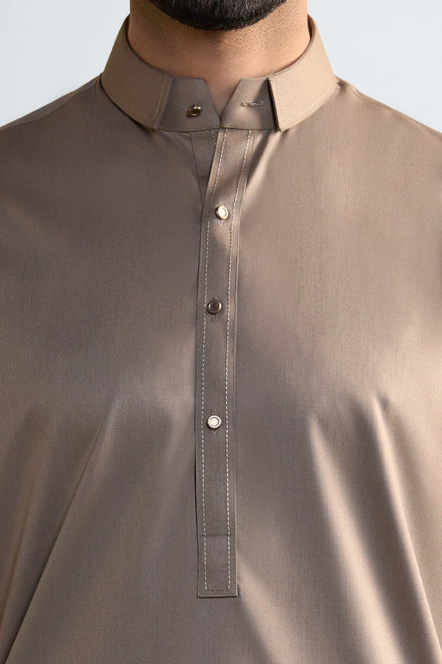 Brown Wash & Wear Shalwar Kameez