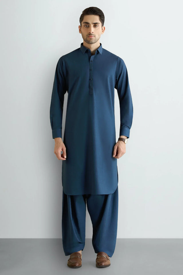 Dark Blue Wash & Wear Shalwar Kameez