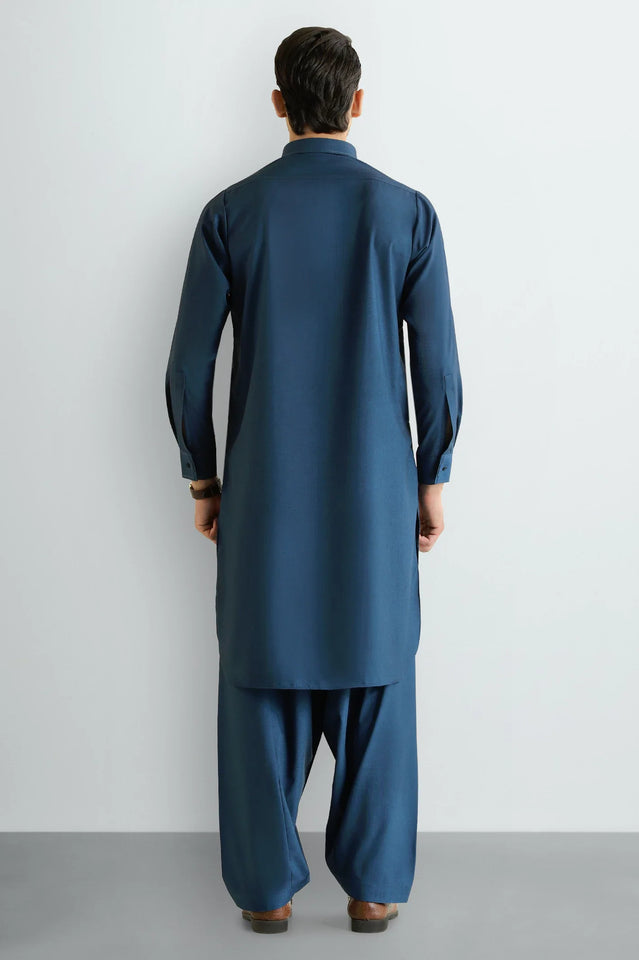 Dark Blue Wash & Wear Shalwar Kameez