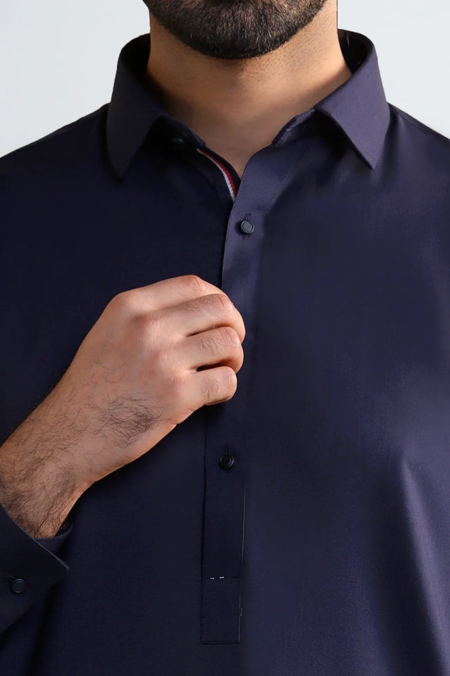 Navy Blue Wash & Wear Shalwar Kameez