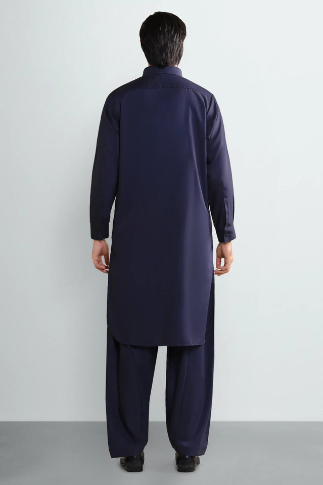 Navy Blue Wash & Wear Shalwar Kameez