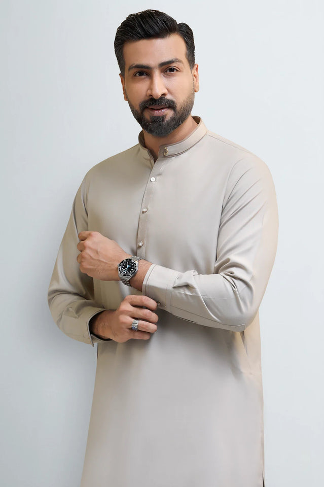 Beige Wash & Wear Shalwar Kameez