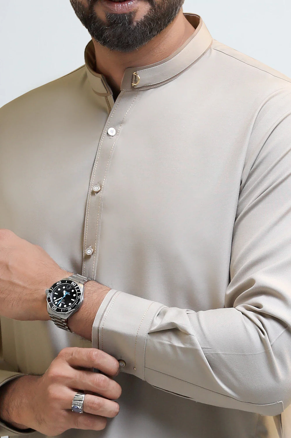 Beige Wash & Wear Shalwar Kameez