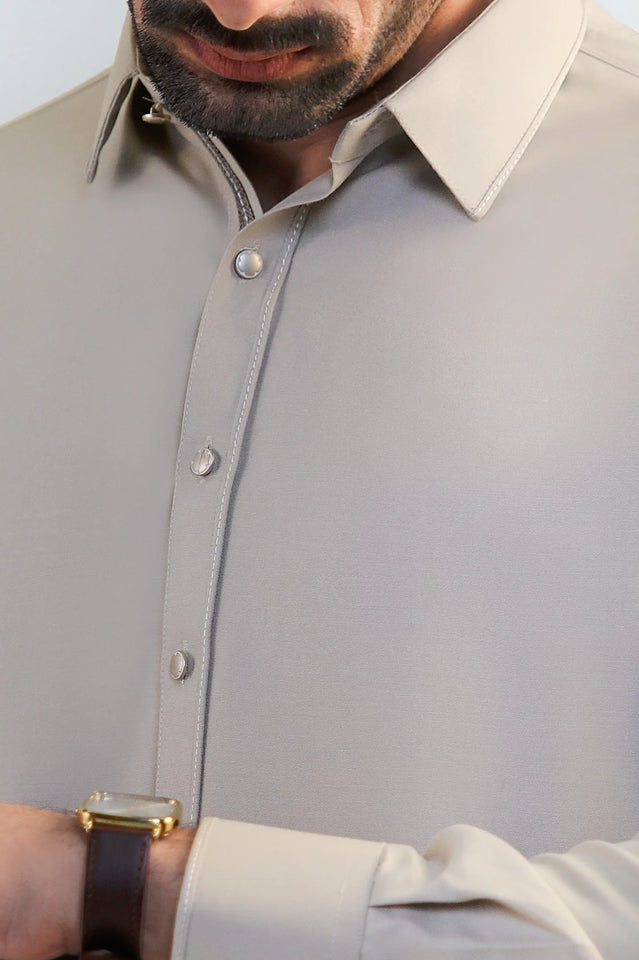 Khaki Wash & Wear Shalwar Kameez
