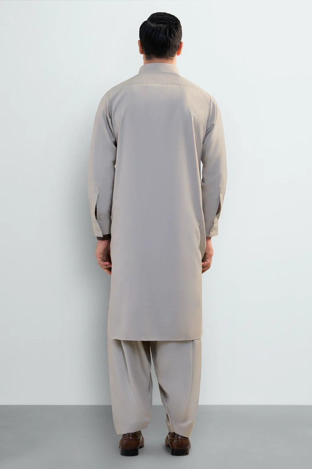 Khaki Wash & Wear Shalwar Kameez