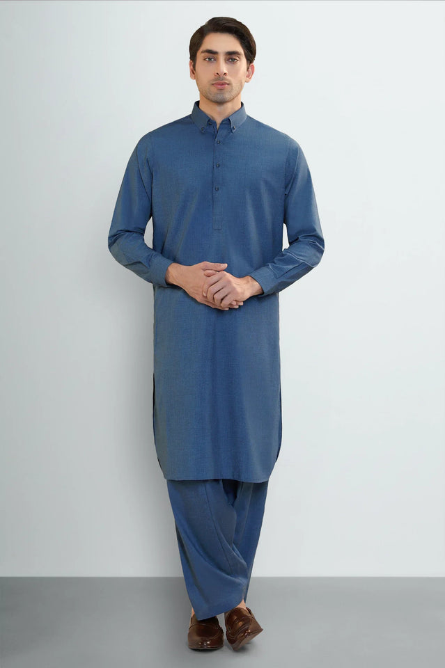 Blue Wash & Wear Shalwar Kameez