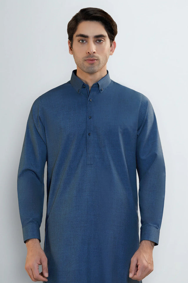 Blue Wash & Wear Shalwar Kameez