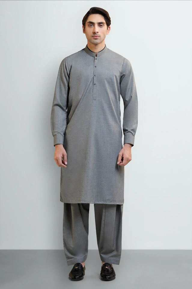 Light Grey Wash & Wear Shalwar Kameez
