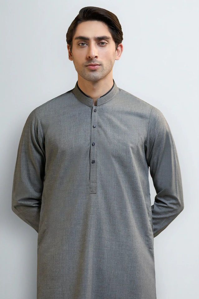 Light Grey Wash & Wear Shalwar Kameez