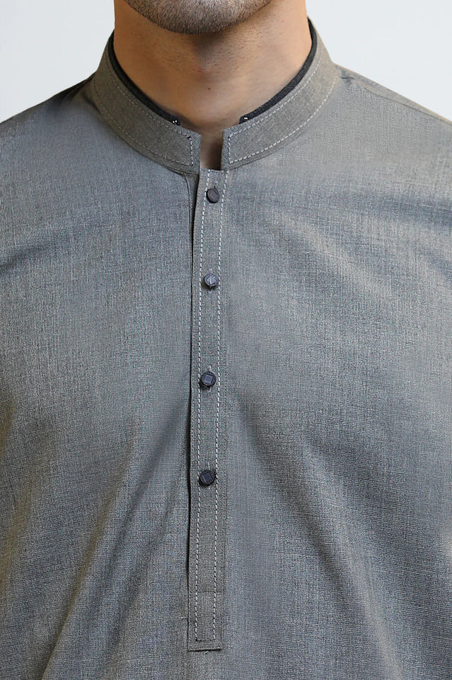 Light Grey Wash & Wear Shalwar Kameez