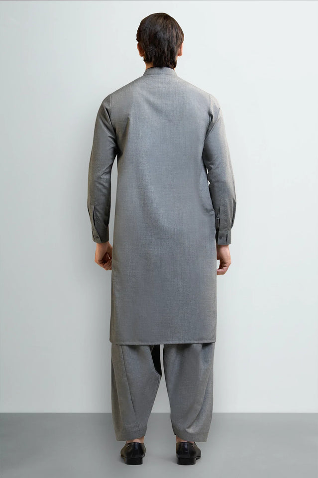 Light Grey Wash & Wear Shalwar Kameez