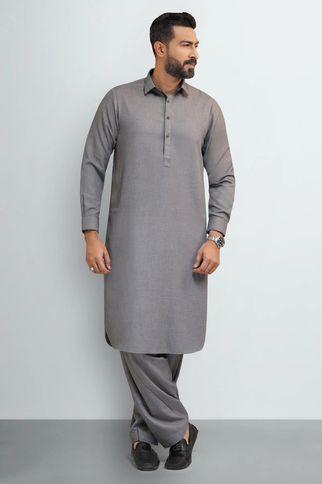 Light Grey Wash & Wear Shalwar Kameez