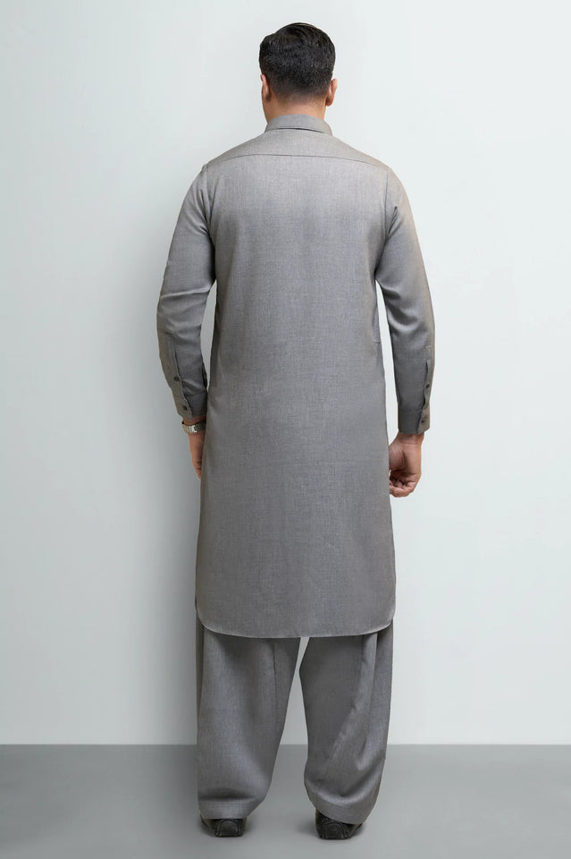 Light Grey Wash & Wear Shalwar Kameez