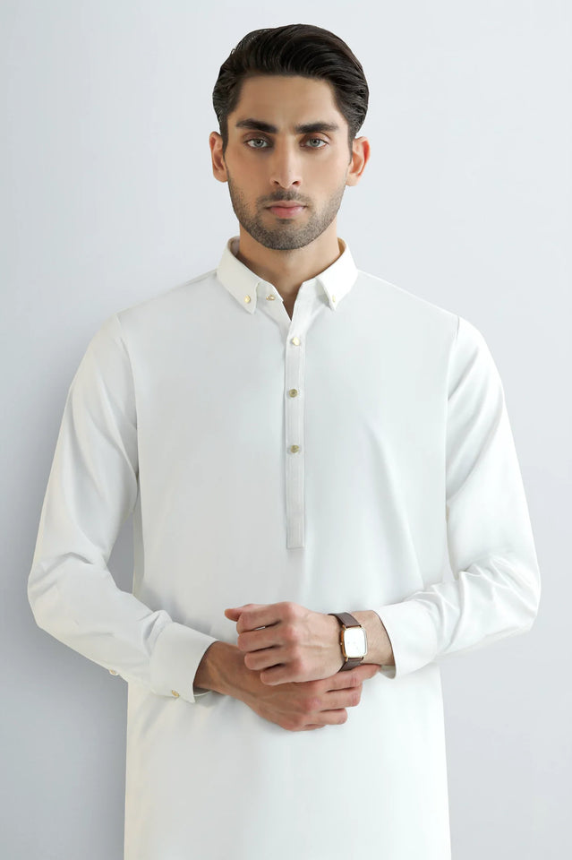 Off White Wash & Wear Shalwar Kameez