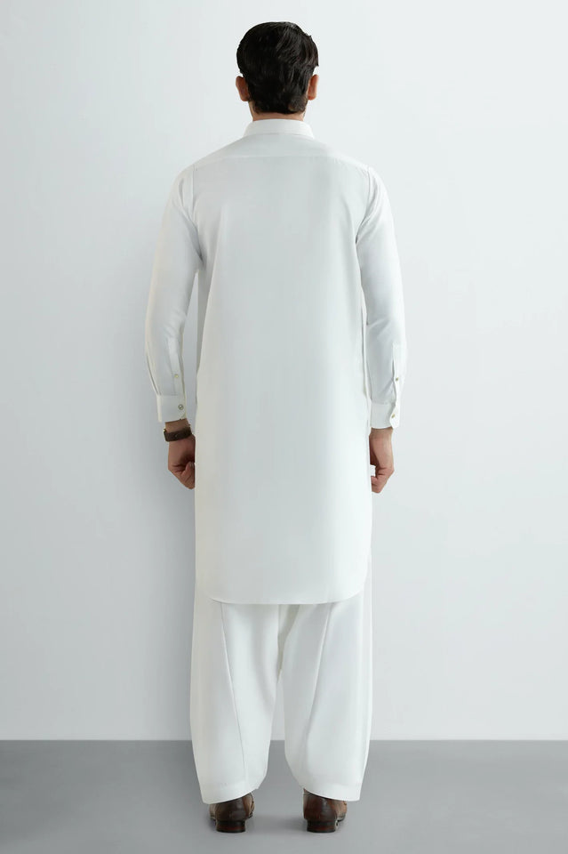 Off White Wash & Wear Shalwar Kameez