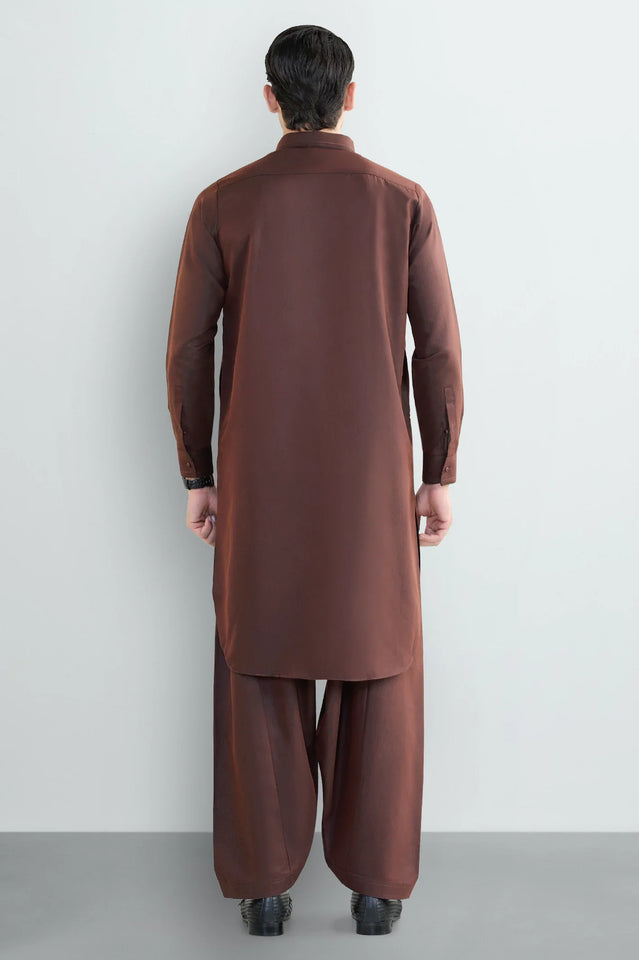 Rust Wash & Wear Shalwar Kameez