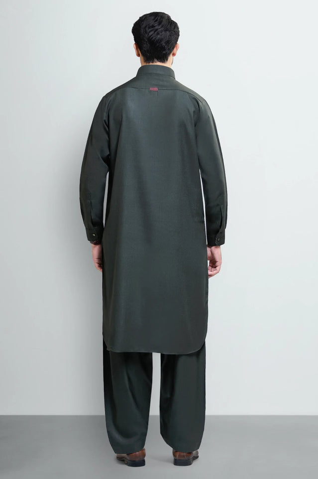 Dark Green Wash & Wear Shalwar Kameez