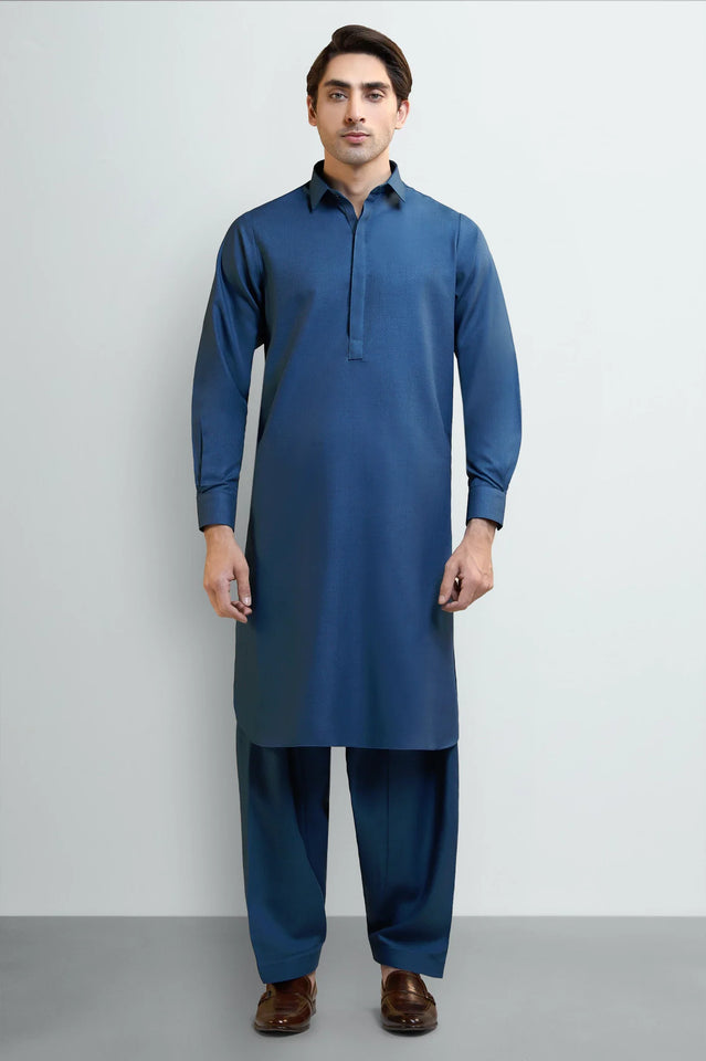 Blue Wash & Wear Shalwar Kameez