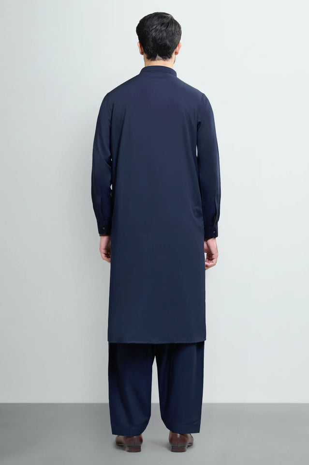 Navy Blue Wash & Wear Shalwar Kameez