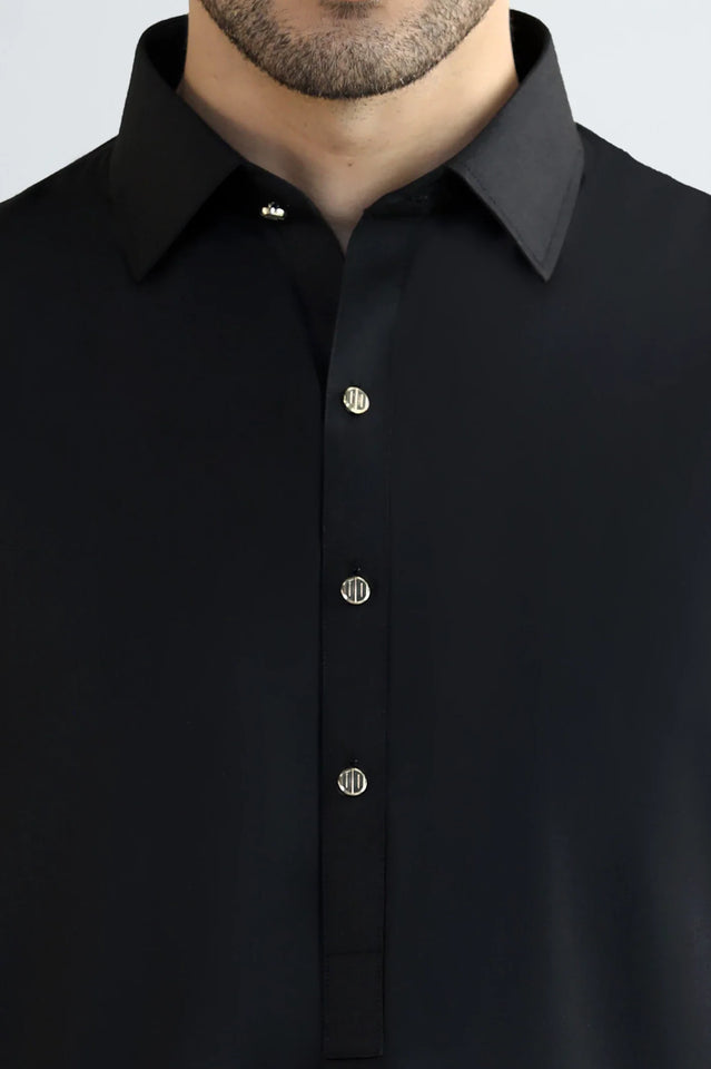 Black Wash & Wear Shalwar Kameez