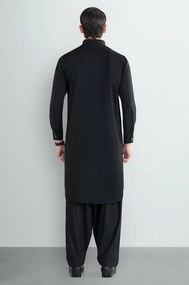 Black Wash & Wear Shalwar Kameez