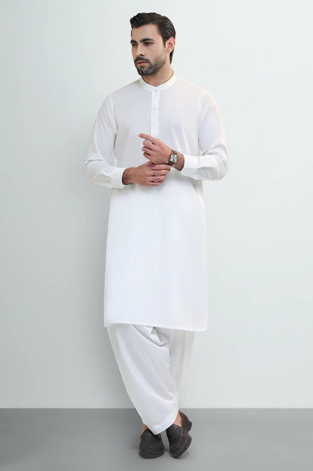 Cream Wash & Wear Shalwar Kameez
