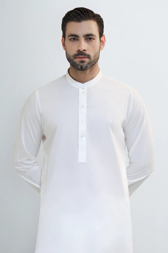 Cream Wash & Wear Shalwar Kameez
