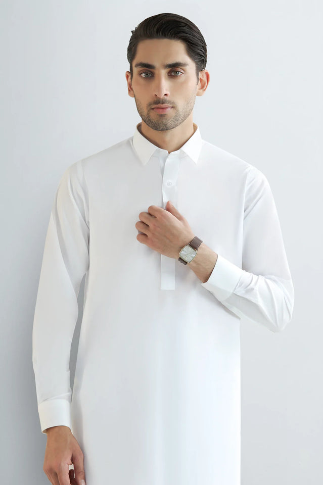 Off White Wash & Wear Shalwar Kameez
